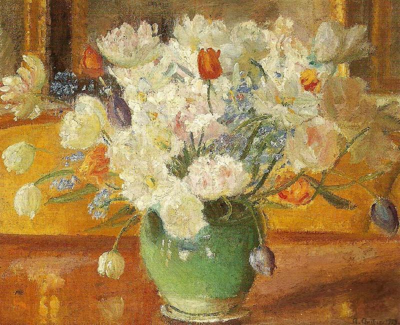 Anna Ancher en buket blomster Norge oil painting art